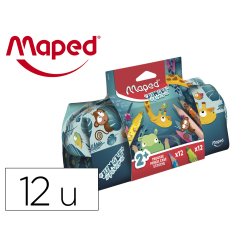 Bolso escolar portatodo maped ungle fever con 12 rotuladores colores surtidos + 12 lapices de colores