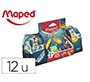 Bolso escolar portatodo maped ungle fever con 12 rotuladores colores surtidos + 12 lapices de colores