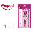 Mini set papeleria maped barbie 4 piezas