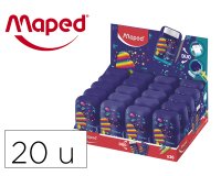 Sacapuntas maped plastico connect pixel party 2 usos con goma de borrar