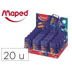 Sacapuntas maped plastico connect pixel party 2 usos con goma de borrar