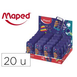 Sacapuntas maped plastico connect pixel party 2 usos con goma de borrar