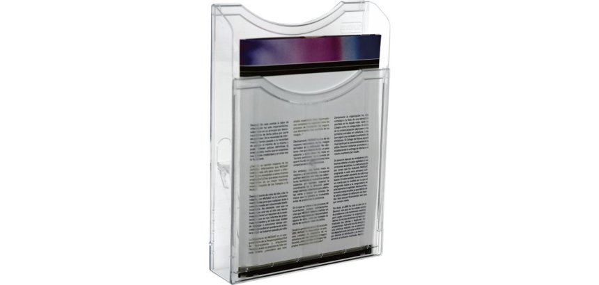 Expositor mural archivo 2000 din a4 vertical 1 compartimento cristal transparente 300x235x35 mm