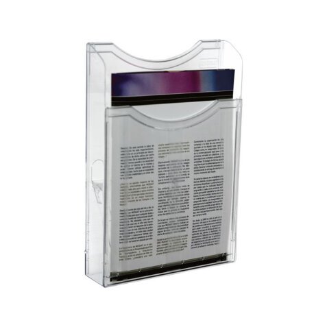 Expositor mural archivo 2000 din a4 vertical 1 compartimento cristal transparente 300x235x35 mm