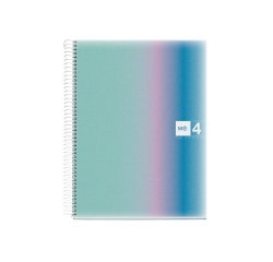 Cuaderno espiral miquelrius din a4 120 hojas 70 gr cuadro 5 mm tapa polipropileno aurora santorini