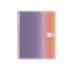 Cuaderno espiral miquelrius din a4 120 hojas 70 gr cuadro 5 mm tapa polipropileno aurora provence