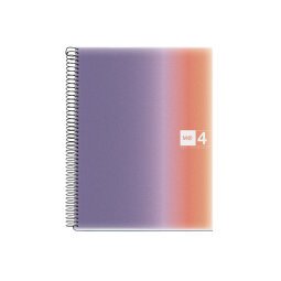 Cuaderno espiral miquelrius din a4 120 hojas 70 gr cuadro 5 mm tapa polipropileno aurora provence