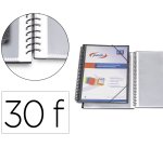 Carpeta pardo escaparate con espiral 30 fundas folio personalizable color negra