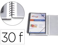 Carpeta pardo escaparate con espiral 30 fundas folio personalizable color negra