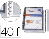 Carpeta pardo escaparate con espiral 40 fundas folio personalizable color negro