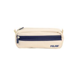 Bolso escolar portatodo milan serie 1918 2 cremalleras color beige 210x85x61 mm