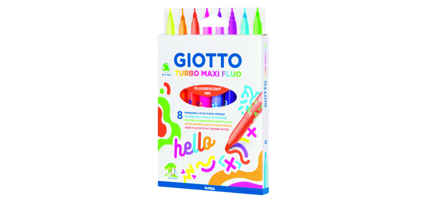 Rotulador giotto turbo maxi fluo caja de 8 unidades colores surtidos