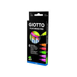 Rotulador giotto turbo soft fluo punta de pincel caja de 6 unidades colores surtidos