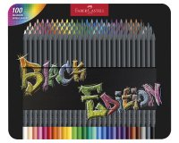 Lapices de colores faber castell black edition caja metalica de 100 unidades colores surtidos