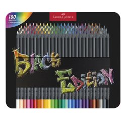Lapices de colores faber castell black edition caja metalica de 100 unidades colores surtidos
