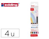 Rotulador edding punta fibra 1200 punta redonda 0,5 mm glitter pastel caja de 4 unidades colores surtidos