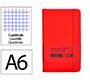 Cuaderno con gomilla Antartik notes tapa dura A6 hojas cuadricula rojo 100 hojas 80 g