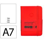 Cuaderno con gomilla Antartik notes tapa dura A7 hojas lisas rojo 80 hojas 80 g