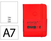 Cuaderno con gomilla Antartik notes tapa dura A7 hojas lisas rojo 80 hojas 80 g