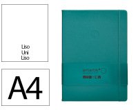 Cuaderno con gomilla Antartik notes tapa dura A4 hojas lisas verde aguamarina 100 hojas 80 g