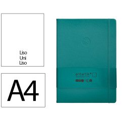 Cuaderno con gomilla Antartik notes tapa dura A4 hojas lisas verde aguamarina 100 hojas 80 g