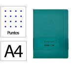 Cuaderno con gomilla Antartik notes tapa dura A4 hojas puntos verde aguamarina 100 hojas 80 g