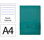 Cuaderno con gomilla Antartik notes tapa dura A4 hojas rayas verde aguamarina 100 hojas 80 g