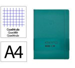 Cuaderno con gomilla antartik notes tapa dura a4 hojas cuadricula verde aguamarina 100 hojas 80 gr