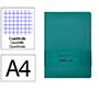 Cuaderno con gomilla antartik notes tapa dura a4 hojas cuadricula verde aguamarina 100 hojas 80 gr