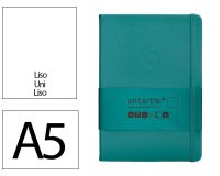 Cuaderno con gomilla Antartik notes tapa dura A5 hojas lisas verde aguamarina 100 hojas 80 g