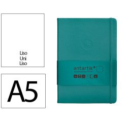 Cuaderno con gomilla Antartik notes tapa dura A5 hojas lisas verde aguamarina 100 hojas 80 g