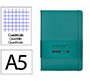 Cuaderno con gomilla antartik notes tapa dura a5 hojas cuadricula verde aguamarina 100 hojas 80 gr