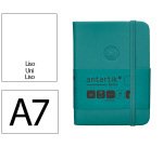 Cuaderno con gomilla Antartik notes tapa dura A7 hojas lisas verde aguamarina 80 hojas 80 g