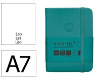 Cuaderno con gomilla Antartik notes tapa dura A7 hojas lisas verde aguamarina 80 hojas 80 g