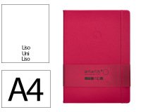 Cuaderno con gomilla Antartik notes tapa dura A4 hojas lisas burdeos 100 hojas 80 g