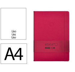 Cuaderno con gomilla Antartik notes tapa dura A4 hojas lisas burdeos 100 hojas 80 g