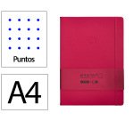 Cuaderno con gomilla Antartik notes tapa dura A4 hojas puntos burdeos 100 hojas 80 g
