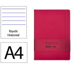 Cuaderno con gomilla Antartik notes tapa dura A4 hojas rayas burdeos 100 hojas 80 g