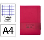 Cuaderno con gomilla Antartik notes tapa dura A4 hojas cuadricula burdeos 100 hojas 80 g