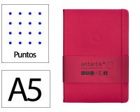 Cuaderno con gomilla Antartik notes tapa dura A5 hojas puntos burdeos 100 hojas 80 g