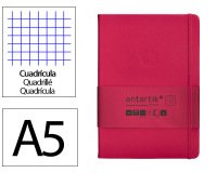Cuaderno con gomilla Antartik notes tapa dura A5 hojas cuadricula burdeos 100 hojas 80 g