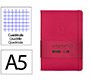 Cuaderno con gomilla Antartik notes tapa dura A5 hojas cuadricula burdeos 100 hojas 80 g