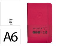 Cuaderno con gomilla Antartik notes tapa dura A6 hojas lisas burdeos 100 hojas 80 g