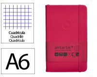 Cuaderno con gomilla Antartik notes tapa dura A6 hojas cuadricula burdeos 100 hojas 80 g