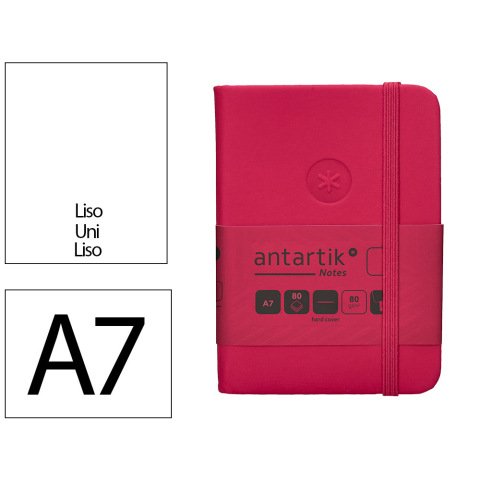 Cuaderno con gomilla Antartik notes tapa dura A7 hojas lisas burdeos 80 hojas 80 g