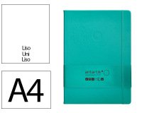 Cuaderno con gomilla Antartik notes tapa dura A4 hojas lisas turquesa 100 hojas 80 g