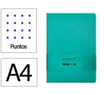 Cuaderno con gomilla Antartik notes tapa dura A4 hojas puntos turquesa 100 hojas 80 g.