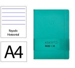 Cuaderno con gomilla Antartik notes tapa dura A4 hojas rayas turquesa 100 hojas 80 g