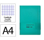 Cuaderno con gomilla Antartik notes tapa dura A4 hojas cuadricula turquesa 100 hojas 80 g