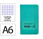 Cuaderno con gomilla Antartik notes tapa dura A6 hojas cuadricula turquesa 100 hojas 80 g